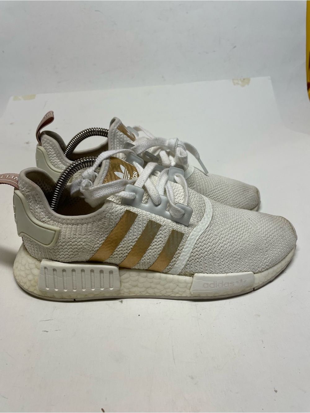Adidas NMD R1 Athletic Running Training Shoe Womens Size US 9 B37650 White Gold